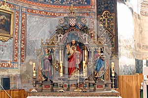 Sacred Heart of Jesus altar in the Church of Saint Joseph in Grubisno Polje, Croatia