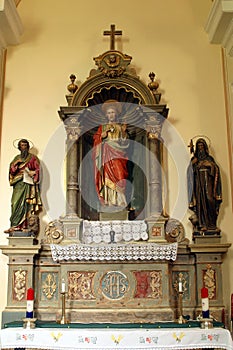 Sacred Heart of Jesus altar in St Mary Magdalene Church in Veliki Bisag, Croatia