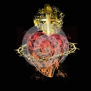 Sacred Heart of Jesus. Christian Symbol