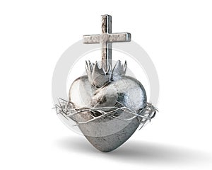 Sacred Heart of Jesus Silver Casting