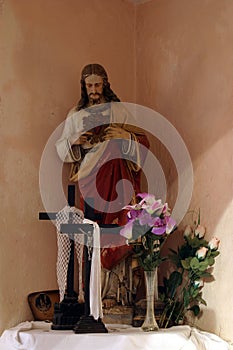 Sacred Heart of Jesus statue in the church of Holy Spirit in Norsic Selo, Croatia