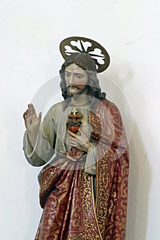 Sacred Heart of Jesus, statue in the church of Our Lady of Miracles in Ostarije, Croatia