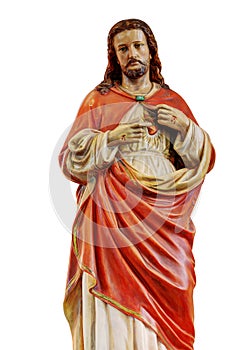 Sacred Heart of Jesus statue isolated