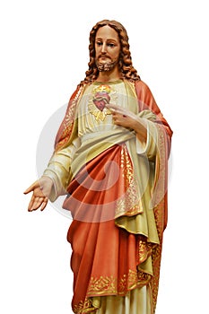 Sacred Heart of Jesus statue isolated