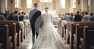 The Sacred Moment of a Wedding Couple\'s Marriage During the Church Ceremony