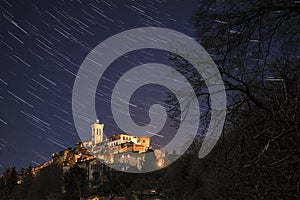 Sacred Mount of Varese, star trails