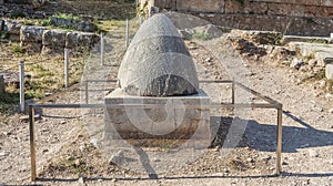 The Sacred Omphalos Stone in Delphi, Greece