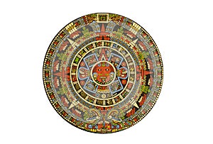 Sacred pre-Columbian Aztec calendar photo