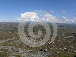 Sacred Sami circle in Lapland photo