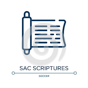 Sacred scriptures icon. Linear vector illustration from martial arts collection. Outline sacred scriptures icon vector. Thin line