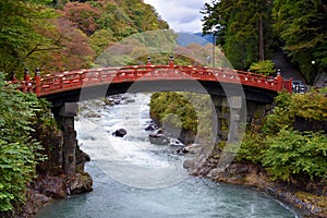 Sacred Shinkyo Bridge in Nikko, Japan