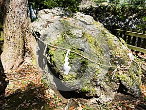 Sacred stone in a Shinto shrine