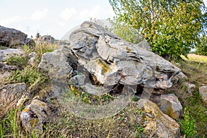 Sacred stones in the area of the village of Krasnogorye in Russia