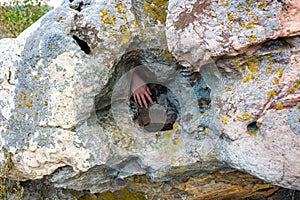 Sacred stones in the area of the village of Krasnogorye in Russia