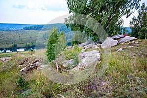 Sacred stones in the area of the village of Krasnogorye in Russia