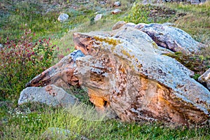 Sacred stones in the area of the village of Krasnogorye in Russia