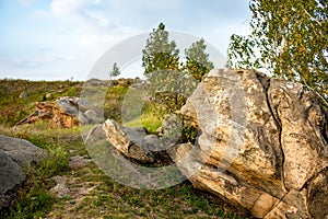 Sacred stones in the area of the village of Krasnogorye in Russia