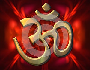 Sacred syllable Aum photo