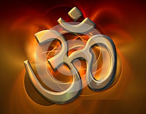 Sacred syllable Aum photo