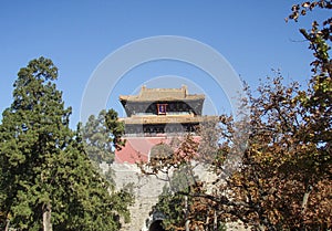 The sacred way is one of the most ancient roads to Ming Tombs in Beijing China.