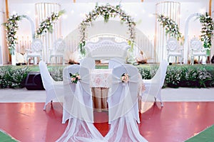 Sacred White Seating: A Captivating Muslim Wedding Akad