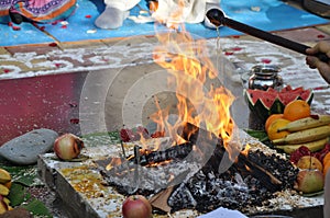 Sacrifice fire in Vedic wedding