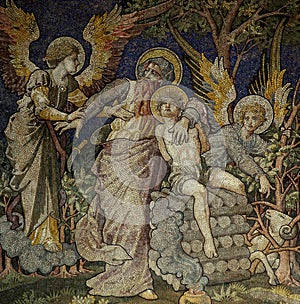 Sacrifice of Isaac by Abraham (mosaic)