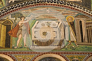 Sacrifices of Abel and Melchizedek Mosaic