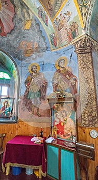 Sacrificial place in the temple of Sokolinsky Monastery in Bulgaria