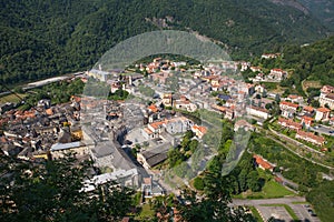 Sacro Monte di Varallo holy mountain in Piedmont Italy - view from the cableway - Unesco world heritage