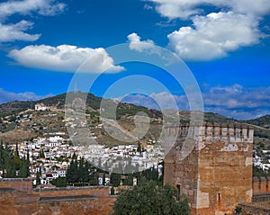 Sacromonte from Alhambra in Granada
