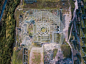 Sacsayhuaman archeological site from the air photo