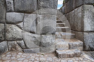 Sacsayhuaman, blocks of stones of Inca ruins near Cuzco, Peru