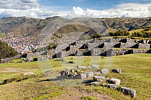 Sacsayhuaman, Inca ruins in Cusco or Cuzco town, Peru