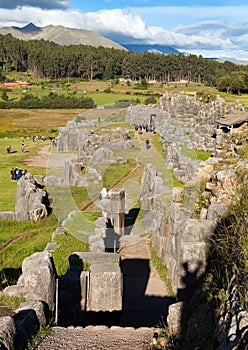 Sacsayhuaman, Inca ruins in Cusco or Cuzco town, Peru