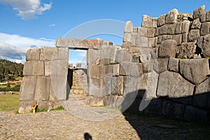 Sacsayhuaman Inca ruins in Cusco or Cuzco town Peru