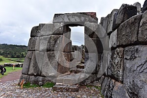 Sacsayhuaman Incan wall complex- Peru 175