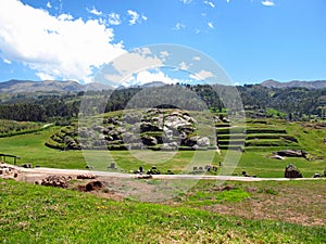 Sacsayhuaman, ruins of fortress in Cusco, Inca Empire, Peru