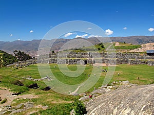 Sacsayhuaman, ruins of fortress in Cusco, Inca Empire, Peru