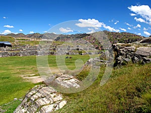 Sacsayhuaman, ruins of fortress in Cusco, Inca Empire, Peru