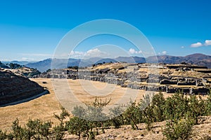 Sacsayhuaman ruins peruvian Andes Cuzco Peru