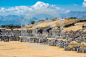 Sacsayhuaman ruins peruvian Andes Cuzco Peru