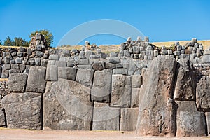 Sacsayhuaman ruins peruvian Andes Cuzco Peru