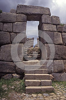 Sacsayhuaman walls, ancient inca ruins, Peru.