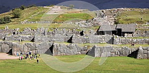 Sacsayhuaman, walls of Inca ruins in the peruvian Andes near Cuzco, Peru