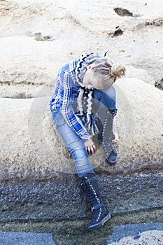 Sad alone confused teenager