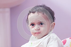 Sad arab baby girl