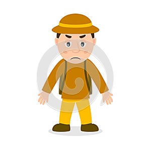 Sad Archeologist Cartoon Character photo