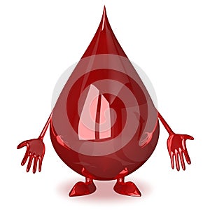 Sad blood drop character photo