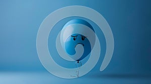 A Sad Blue Balloon.AI generated image